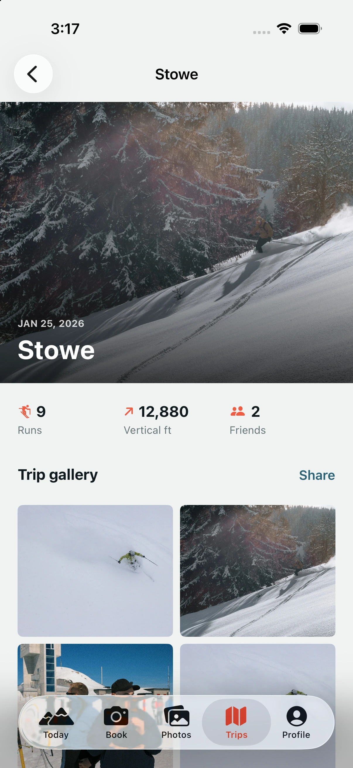 Slopeframe Album screen